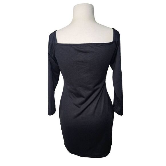 PRETTYLITTLETHING Black Bardot Bodycon Dress Womens Size 8 NWT - Picture 4 of 11